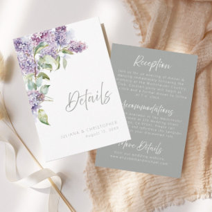 Tarjeta de Detalles de Boda Floral con Acuarela de