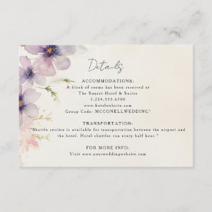 Tarjeta de detalles de boda floral de color acuáti