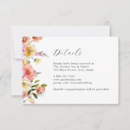 Tarjeta de Detalles de Boda Floral de Jardín