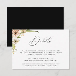 Tarjeta de detalles de boda floral forestal botáni