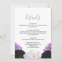 Tarjeta de Detalles de Boda Floral Lavanda