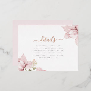 Tarjeta de Detalles de Boda Floral Rubor