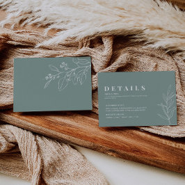 Tarjeta de detalles de boda Floral Sage Green
