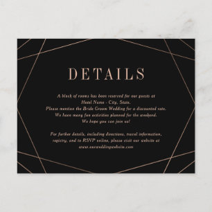 Tarjeta de Detalles de Boda Geo Frame