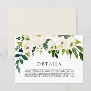 Tarjeta de detalles de boda hermosa crema floral b