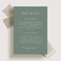 Tarjeta de Detalles de Boda Kingston Portait