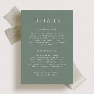 Tarjeta de Detalles de Boda Kingston Portait