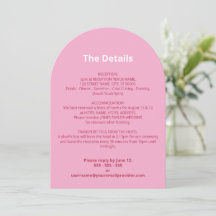 Tarjeta de detalles de Boda magenta rosa