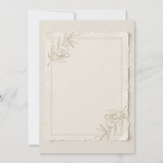 Tarjeta de Detalles de Boda Minimalista de Olivo |