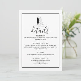 Tarjeta de Detalles de Boda Minimalista Elegante