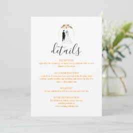 Tarjeta de Detalles de Boda Minimalista Elegante