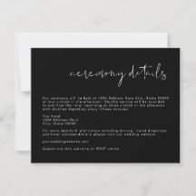 Tarjeta de detalles de boda minimalista moderna ne