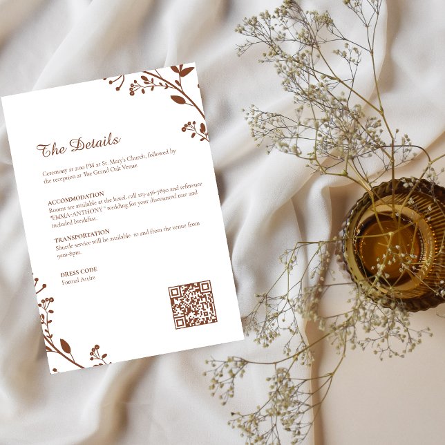 Tarjeta de Detalles de Boda Minimalista Rústica El (Subido por el creador)