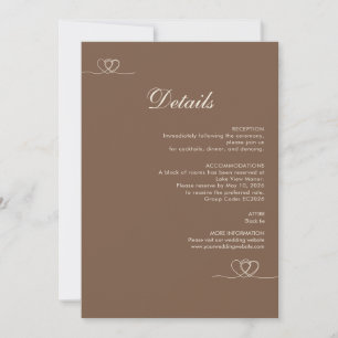 Tarjeta de Detalles de Boda Moderna y Elegante Chi