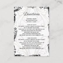 Tarjeta de detalles de boda Monograma Black Gold V