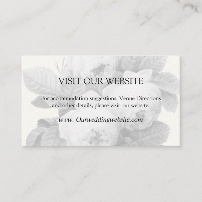 Tarjeta de detalles de Boda para Rosas Isabella Vi (Anverso)