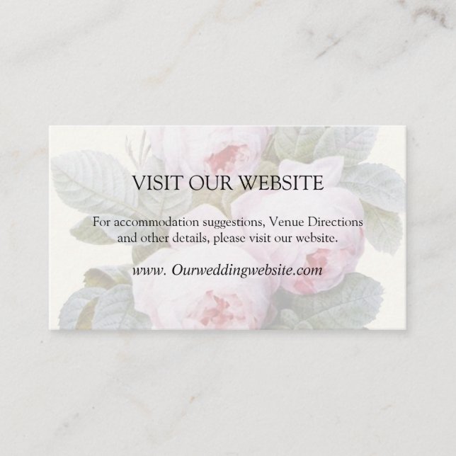 Tarjeta de detalles de Boda para Rosas Isabella Vi (Anverso)