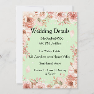 Tarjeta de Detalles de Boda Personalizable – Elega