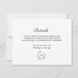 Tarjeta de detalles de boda personalizada con mono