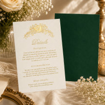 Tarjeta de Detalles de Boda Regencia Verde Esmeral