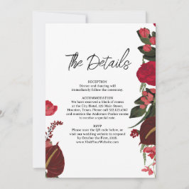 Tarjeta de Detalles de Boda Romántica Elegante
