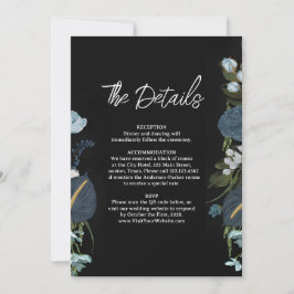 Tarjeta de Detalles de Boda Romántica Elegante