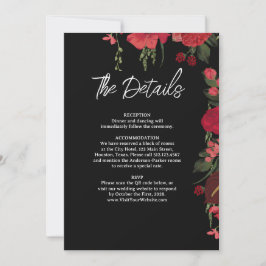 Tarjeta de Detalles de Boda Romántica Elegante