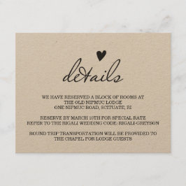 Tarjeta de detalles de BODA RUSTIC