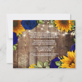 Tarjeta de Detalles de Boda Rústica con Girasoles 