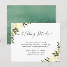 Tarjeta de Detalles de Boda Rústica con Vegetación