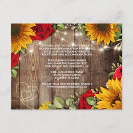 Tarjeta de Detalles de Boda Rústica de Girasoles y