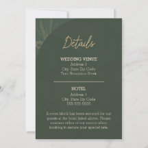 Tarjeta de Detalles de Boda Rústica Marrón