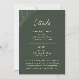 Tarjeta de Detalles de Boda Rústica Marrón