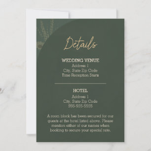 Tarjeta de Detalles de Boda Rústica Marrón