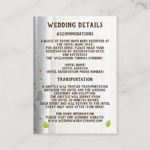 Tarjeta de detalles de boda rústico del corazón de