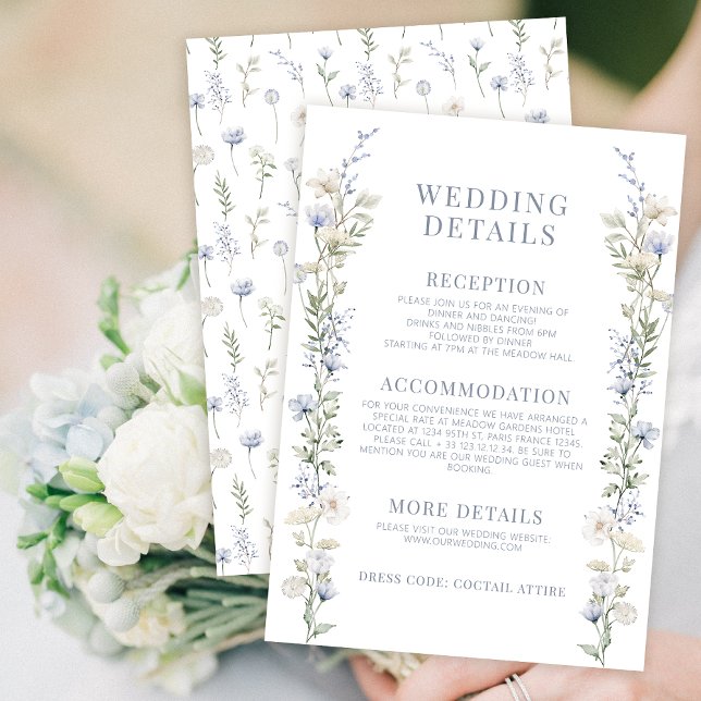 Tarjeta de detalles de boda rústico floral de colo (Subido por el creador)