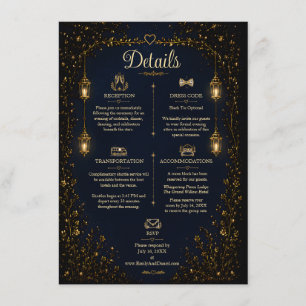 Tarjeta de Detalles de Boda Sinfonía de Luz Estela