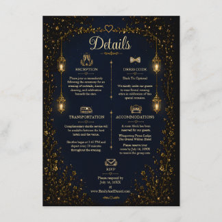 Tarjeta de Detalles de Boda Sinfonía de Luz Estela