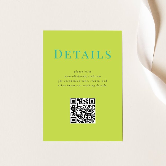 Tarjeta de detalles de Boda tropical moderna con c (Subido por el creador)