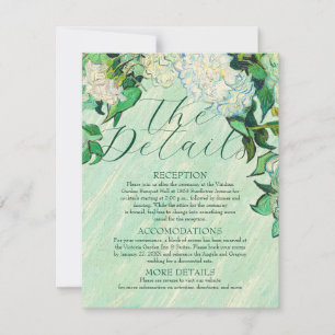 Tarjeta de Detalles de Boda Van Gogh Rosas