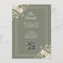 Tarjeta de Detalles de Boda Verde Salvia – Código