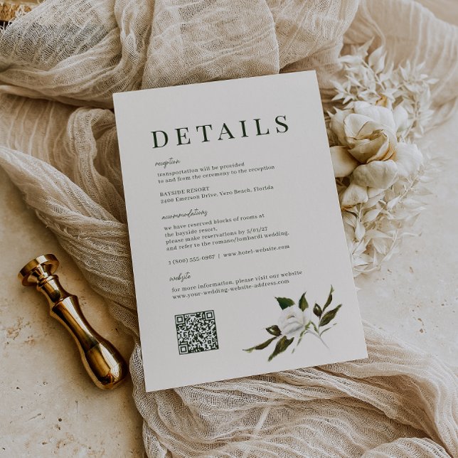 Tarjeta de detalles de boda VERDURE Garden (Subido por el creador)