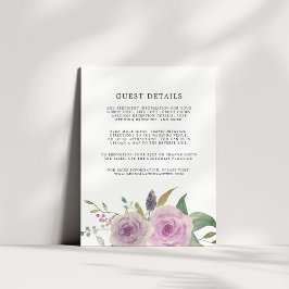 Tarjeta de detalles de Boda Violet & Sage