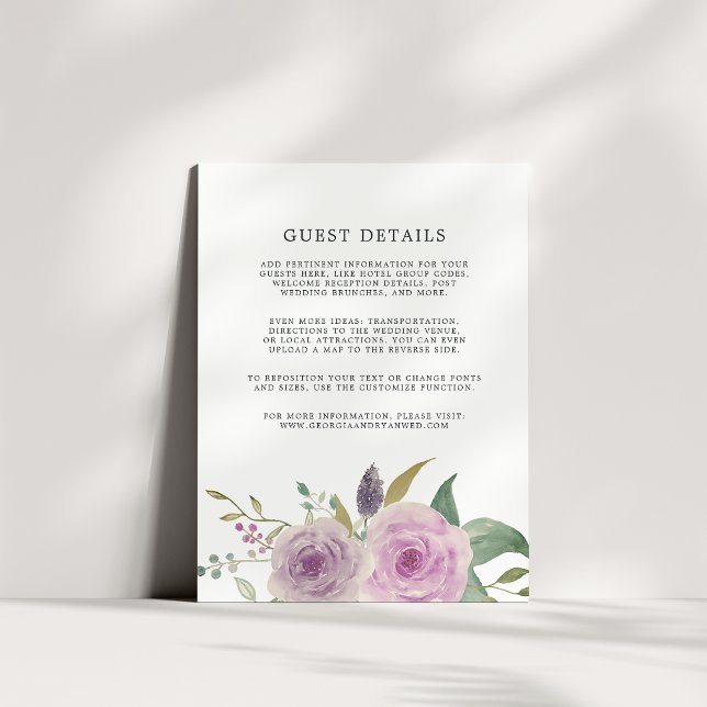 Tarjeta de detalles de Boda Violet & Sage (Subido por el creador)