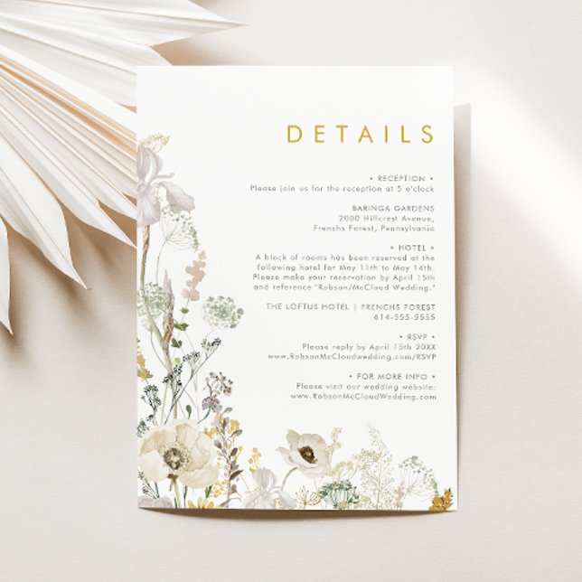 Tarjeta de detalles de Boda Whimsical Wildflower M (Subido por el creador)