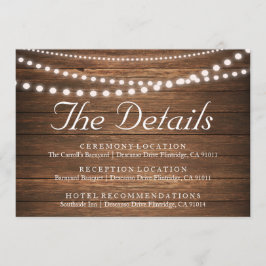 Tarjeta de Detalles de Bodas con Luces de Cuerda R
