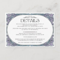 Tarjeta de detalles de Bodas de Art Nouveau de col