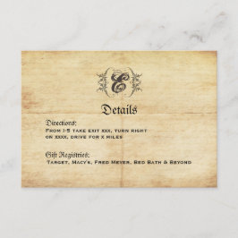 Tarjeta de detalles de bodas de moda de cuento de