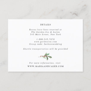 Tarjeta de detalles de Bodas Evergreen y Florals d