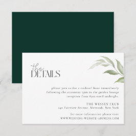 Tarjeta de detalles de Bodas forestales silvestres